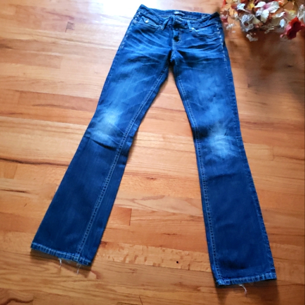 Mek Dnm Denim Thick Stitch Wyatt Slim Bootcut Jeans Los Angeles CA sz 26 x 34